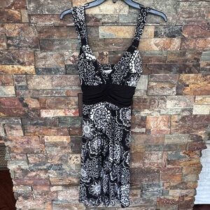 Speechless Black and White Floral Midi Dress